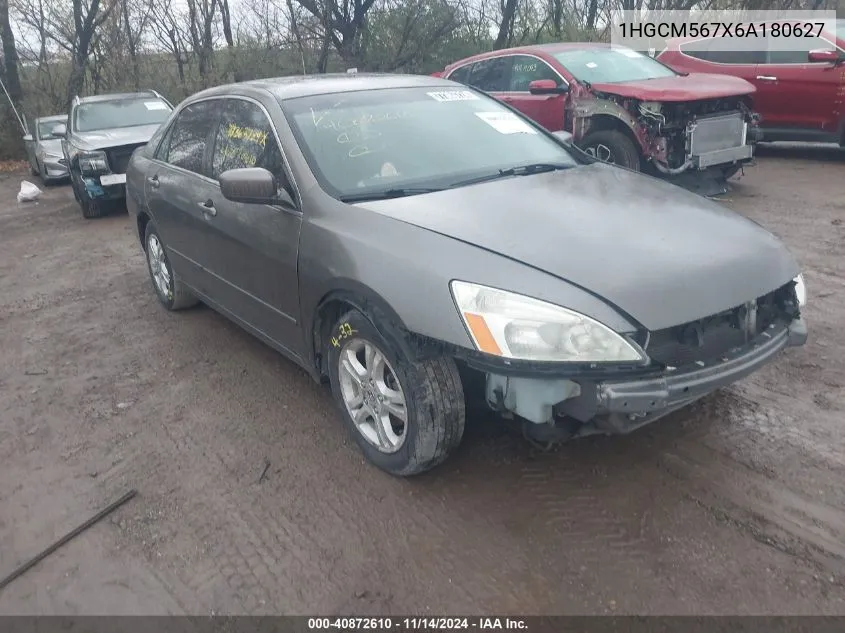 2006 Honda Accord 2.4 Ex VIN: 1HGCM567X6A180627 Lot: 40872610