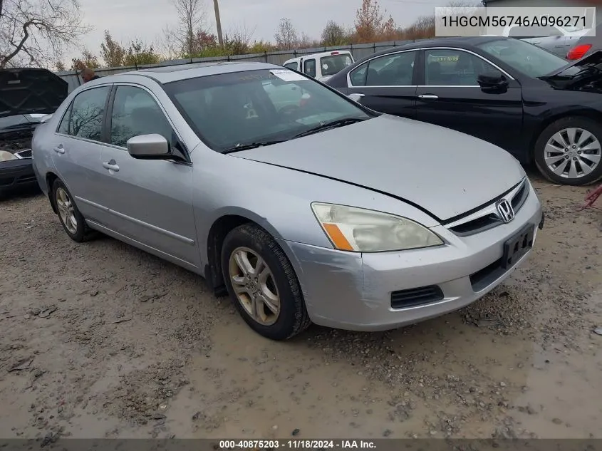 2006 Honda Accord 2.4 Ex VIN: 1HGCM56746A096271 Lot: 40875203