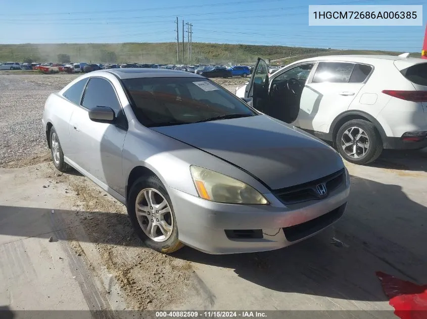 2006 Honda Accord 2.4 Ex VIN: 1HGCM72686A006385 Lot: 40882509