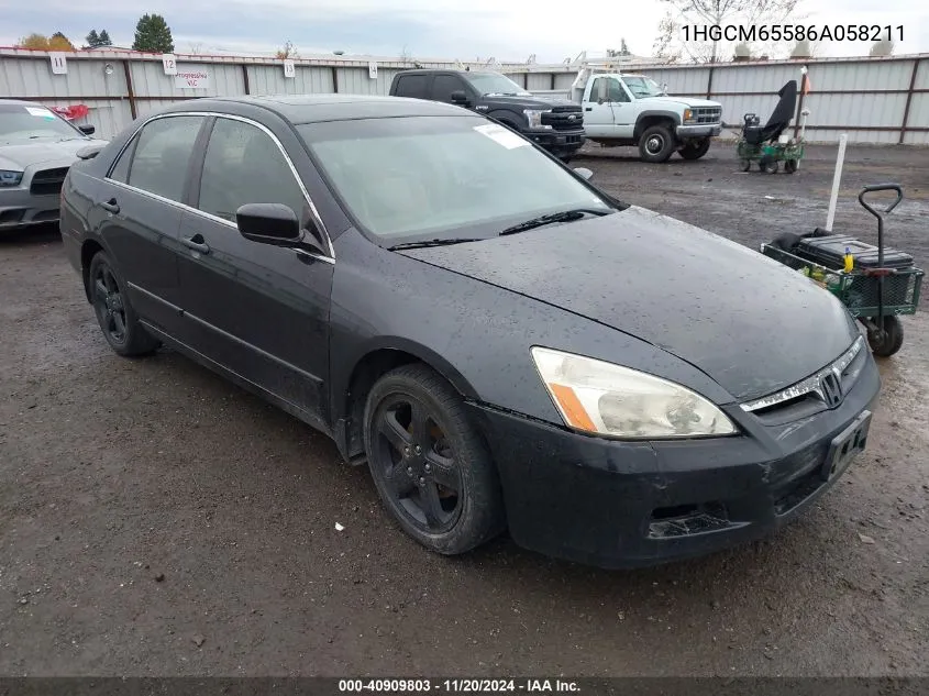 2006 Honda Accord 3.0 Ex VIN: 1HGCM65586A058211 Lot: 40909803