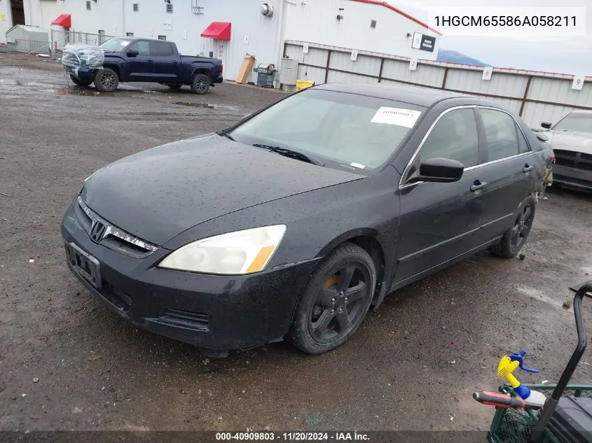 2006 Honda Accord 3.0 Ex VIN: 1HGCM65586A058211 Lot: 40909803