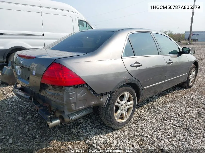 2007 Honda Accord Sdn VIN: 1HGCM56787A805379 Lot: 12110762