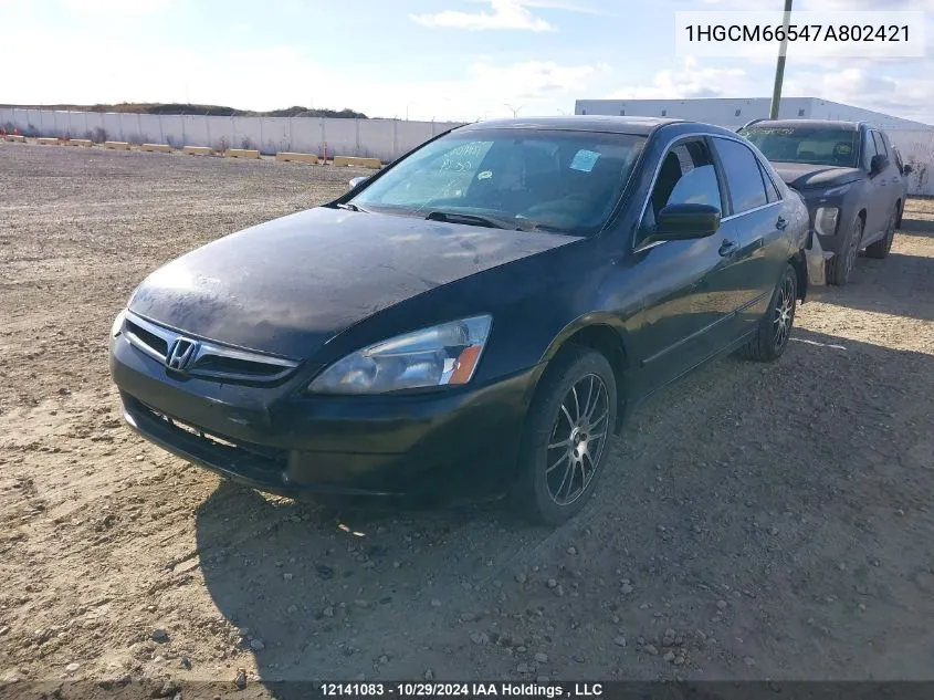 2007 Honda Accord Sdn VIN: 1HGCM66547A802421 Lot: 12141083