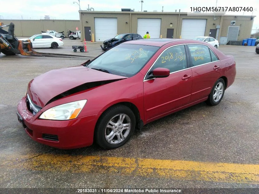 1HGCM56717A807460 2007 Honda Accord Ex-L