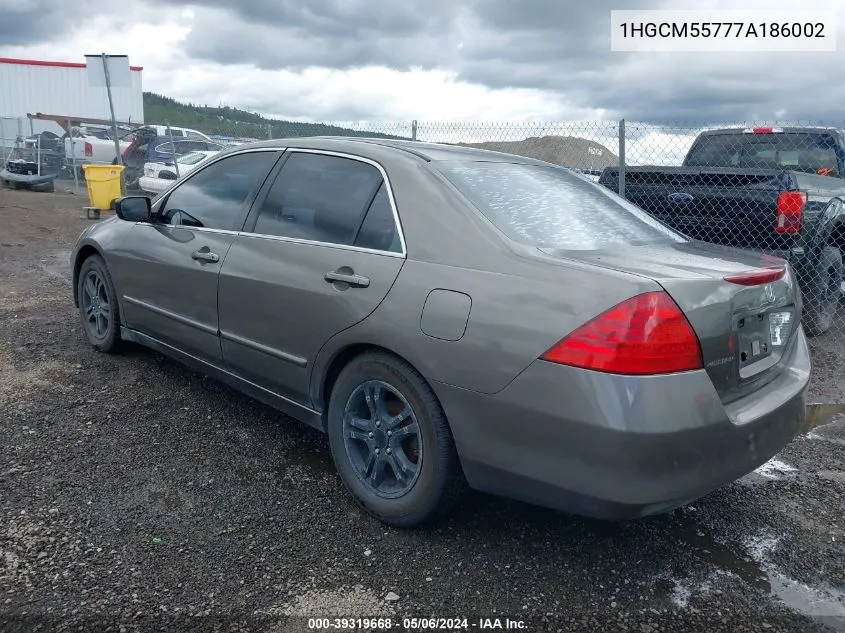 1HGCM55777A186002 2007 Honda Accord 2.4 Ex