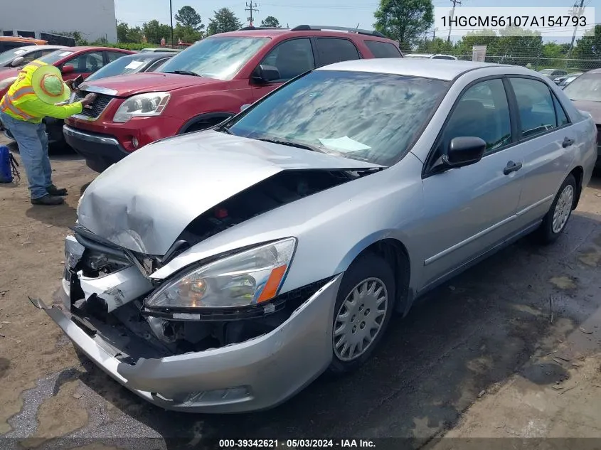 1HGCM56107A154793 2007 Honda Accord 2.4 Vp