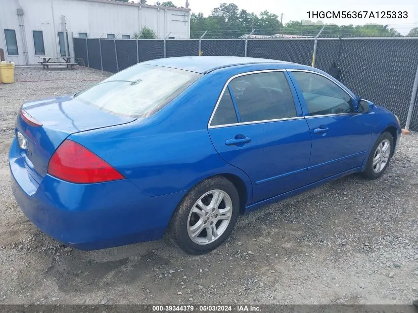 1HGCM56367A125333 2007 Honda Accord 2.4 Se