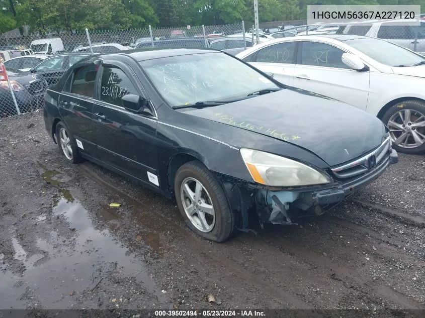 2007 Honda Accord 2.4 Se VIN: 1HGCM56367A227120 Lot: 39502494