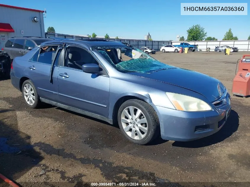 2007 Honda Accord 3.0 Lx VIN: 1HGCM66357A036360 Lot: 39554971