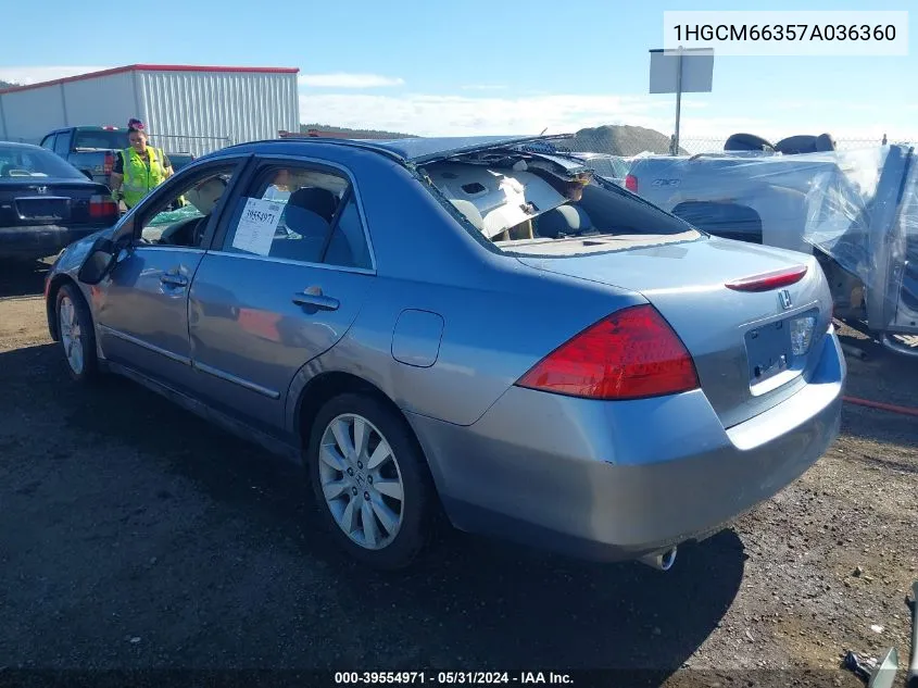 2007 Honda Accord 3.0 Lx VIN: 1HGCM66357A036360 Lot: 39554971