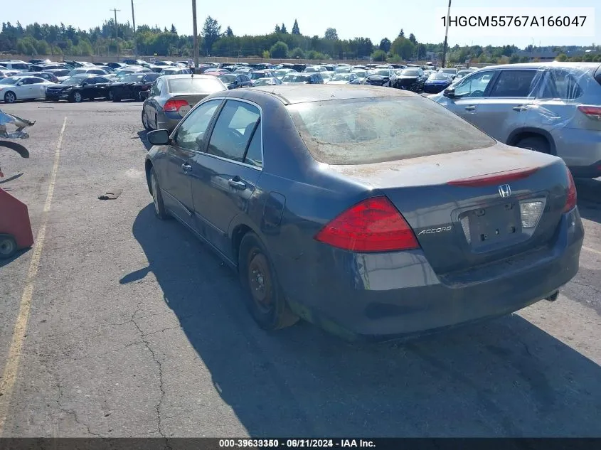 2007 Honda Accord 2.4 Ex VIN: 1HGCM55767A166047 Lot: 39633350