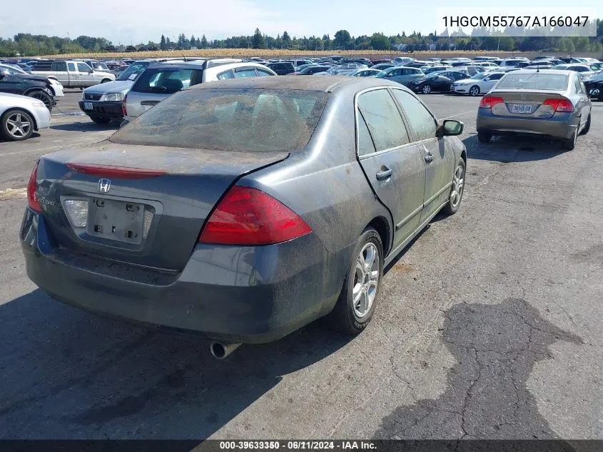 2007 Honda Accord 2.4 Ex VIN: 1HGCM55767A166047 Lot: 39633350