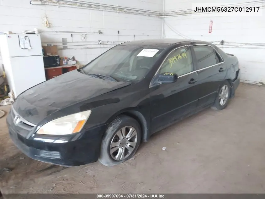 2007 Honda Accord 2.4 Se VIN: JHMCM56327C012917 Lot: 39997694