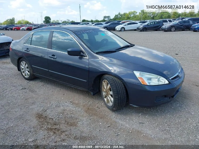 2007 Honda Accord 3.0 Ex VIN: 1HGCM66587A014628 Lot: 40051869