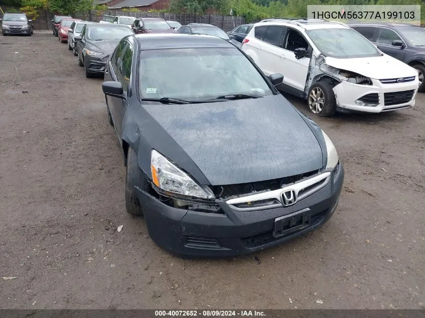 2007 Honda Accord 2.4 Se VIN: 1HGCM56377A199103 Lot: 40072652