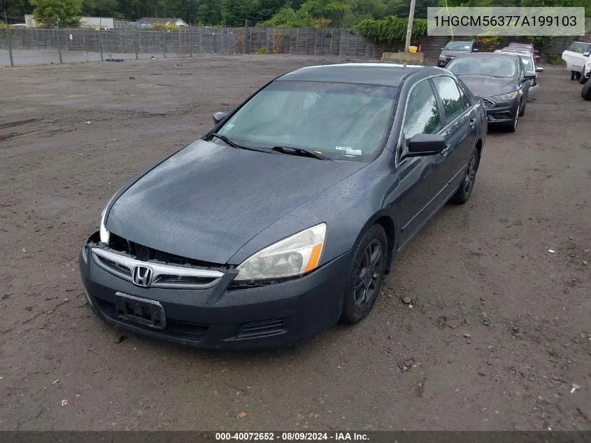 2007 Honda Accord 2.4 Se VIN: 1HGCM56377A199103 Lot: 40072652