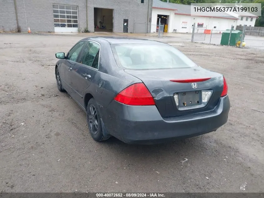 2007 Honda Accord 2.4 Se VIN: 1HGCM56377A199103 Lot: 40072652