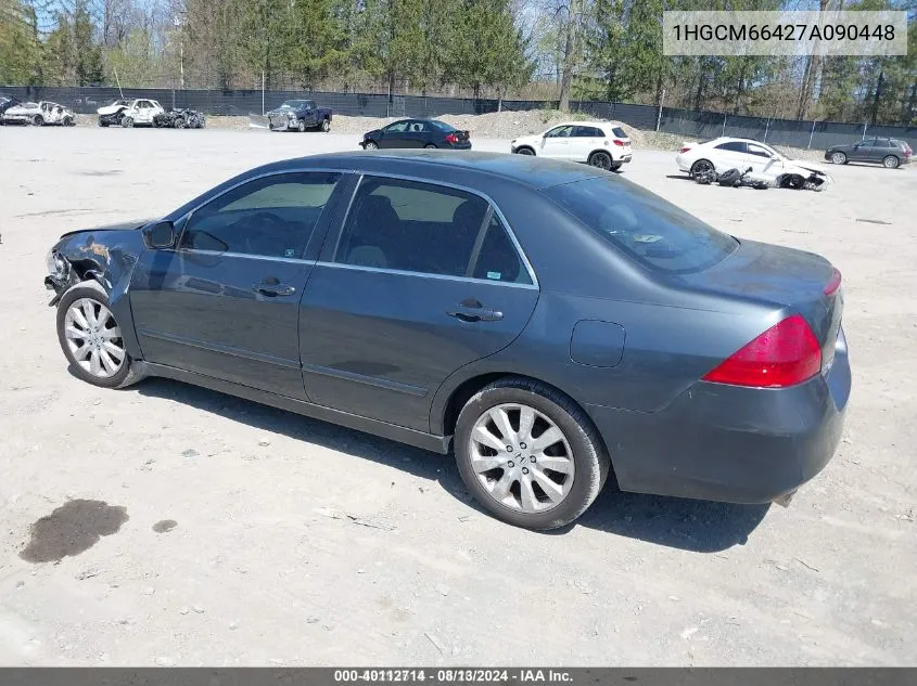 2007 Honda Accord 3.0 Se VIN: 1HGCM66427A090448 Lot: 40112714