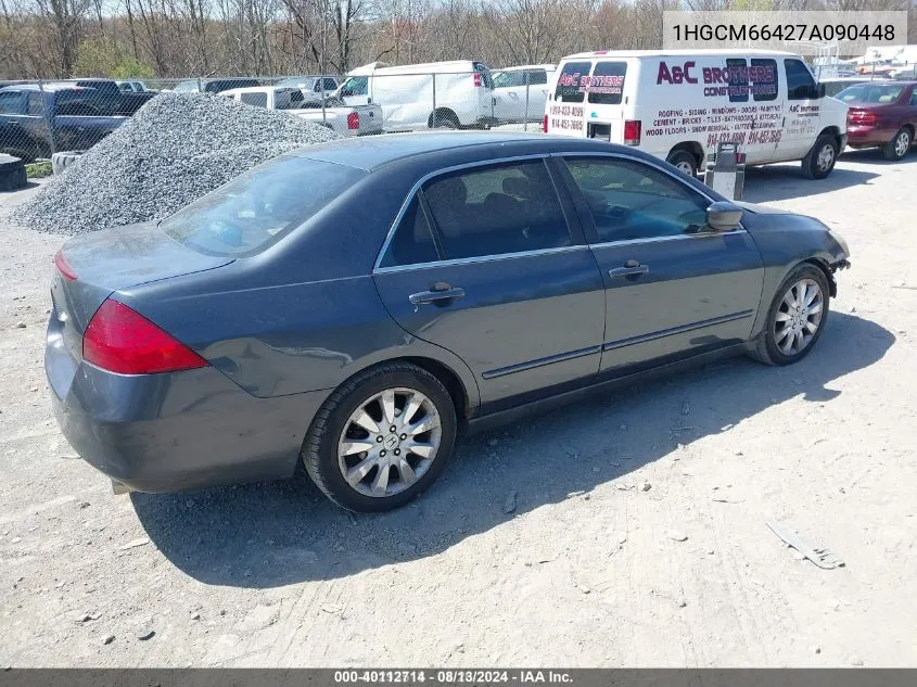 2007 Honda Accord 3.0 Se VIN: 1HGCM66427A090448 Lot: 40112714