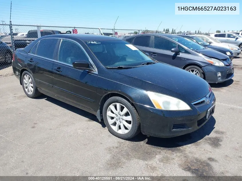 2007 Honda Accord 3.0 Ex VIN: 1HGCM66527A023163 Lot: 40125551