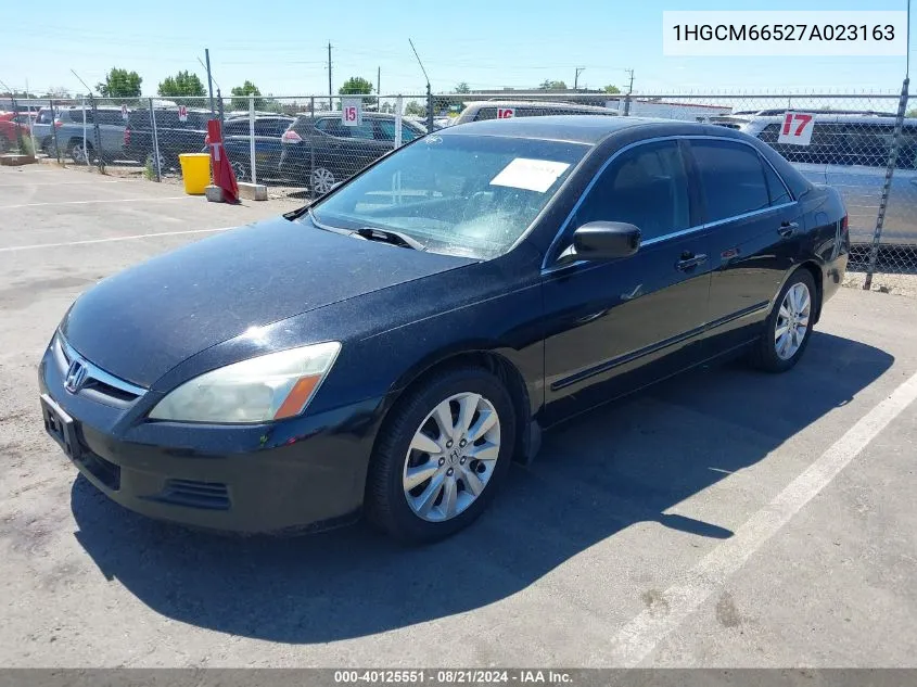 2007 Honda Accord 3.0 Ex VIN: 1HGCM66527A023163 Lot: 40125551