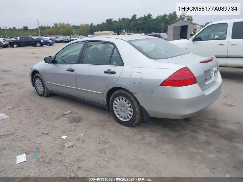 2007 Honda Accord 2.4 Vp VIN: 1HGCM55177A089734 Lot: 40391052