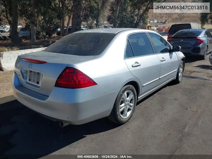 2007 Honda Accord 2.4 Se VIN: JHMCM56347C013518 Lot: 40683606