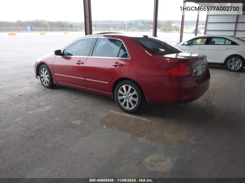 1HGCM66577A002700 2007 Honda Accord 3.0 Ex