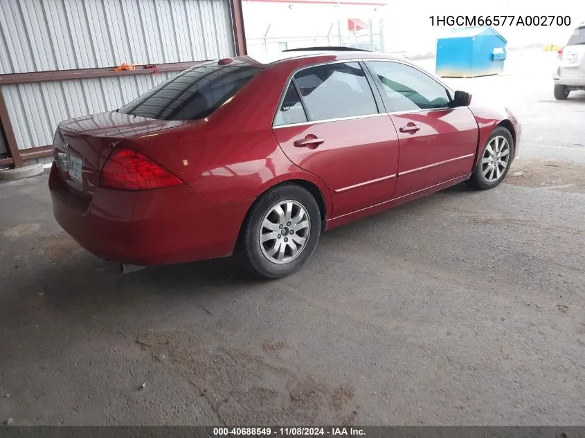 1HGCM66577A002700 2007 Honda Accord 3.0 Ex