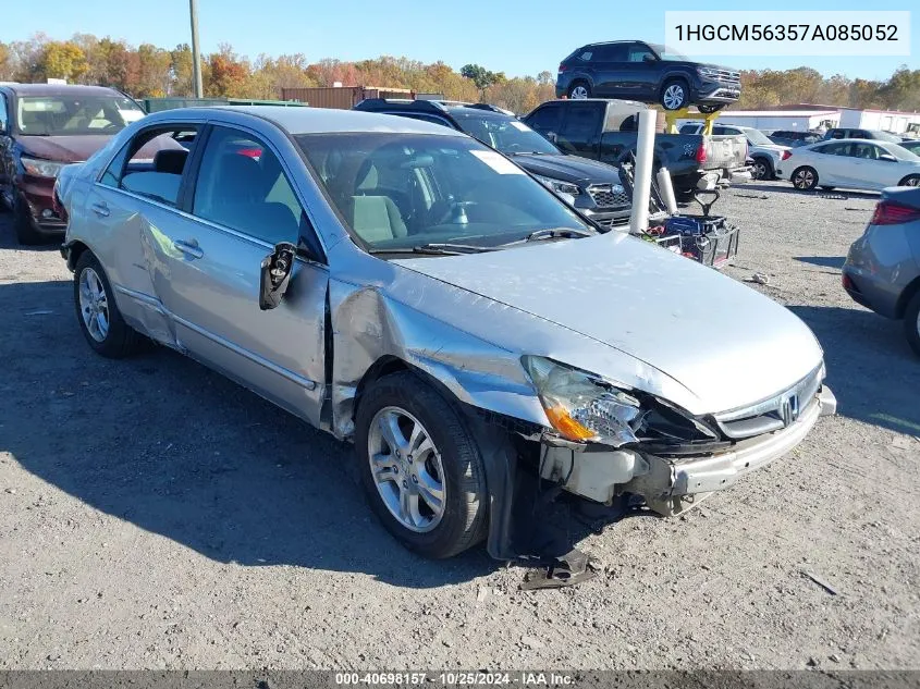 2007 Honda Accord 2.4 Se VIN: 1HGCM56357A085052 Lot: 40698157