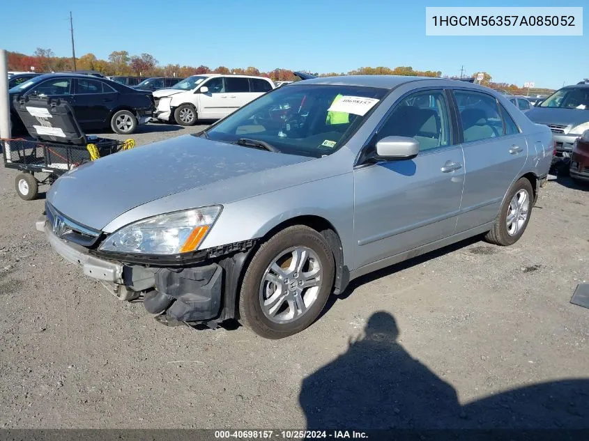 2007 Honda Accord 2.4 Se VIN: 1HGCM56357A085052 Lot: 40698157