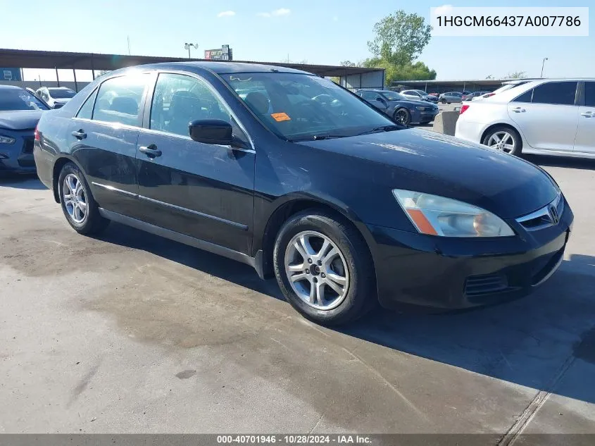 2007 Honda Accord 3.0 Se VIN: 1HGCM66437A007786 Lot: 40701946