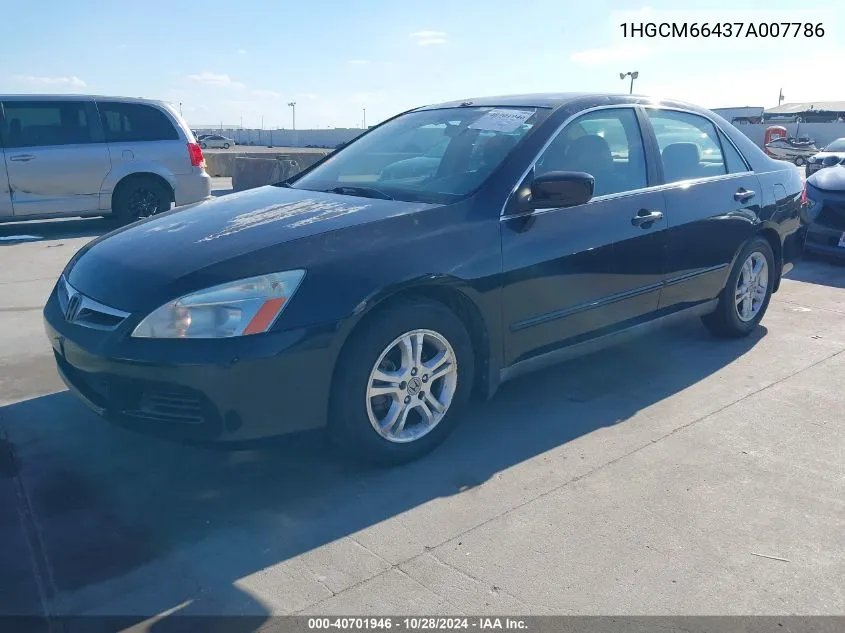 2007 Honda Accord 3.0 Se VIN: 1HGCM66437A007786 Lot: 40701946