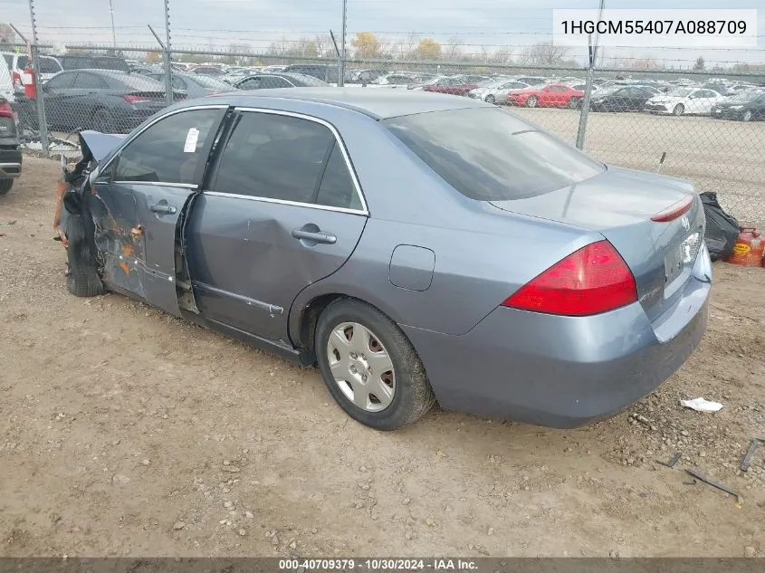 2007 Honda Accord 2.4 Lx VIN: 1HGCM55407A088709 Lot: 40709379