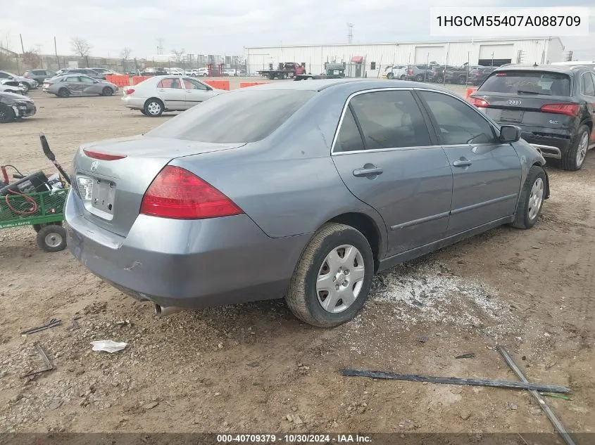 2007 Honda Accord 2.4 Lx VIN: 1HGCM55407A088709 Lot: 40709379