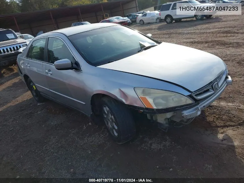 2007 Honda Accord 3.0 Se VIN: 1HGCM66487A047233 Lot: 40719778