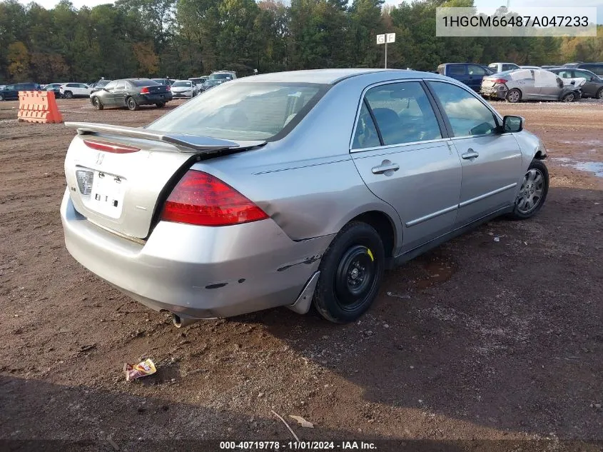 2007 Honda Accord 3.0 Se VIN: 1HGCM66487A047233 Lot: 40719778