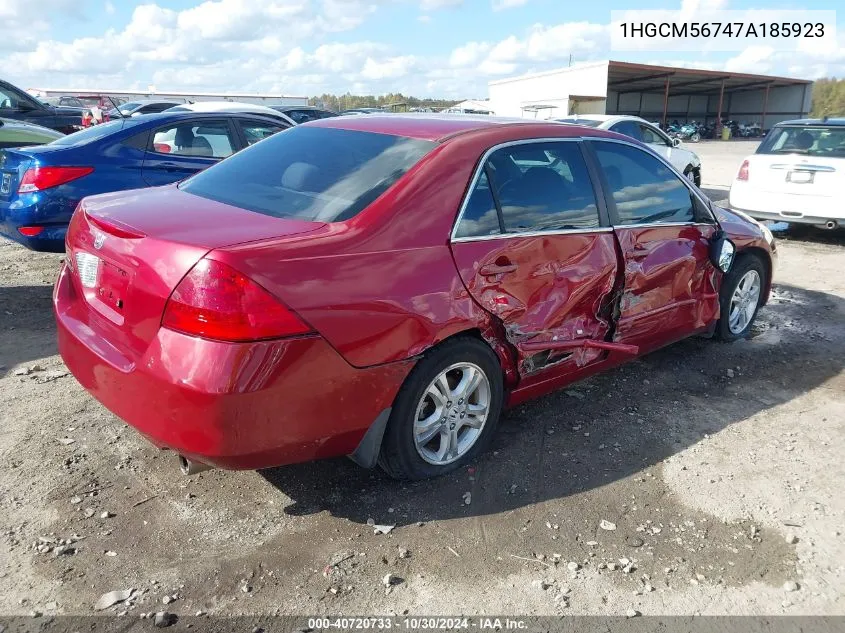 1HGCM56747A185923 2007 Honda Accord 2.4 Ex