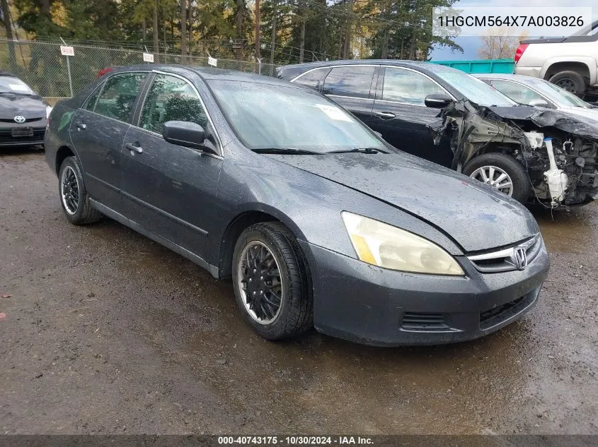 1HGCM564X7A003826 2007 Honda Accord 2.4 Lx