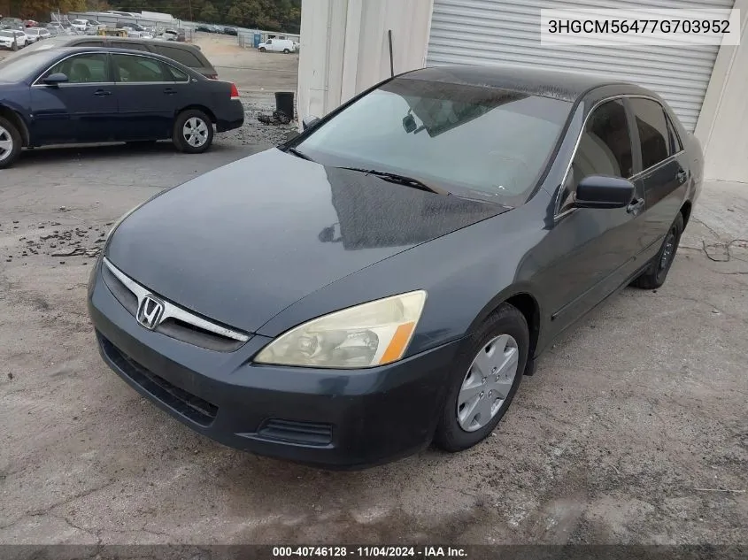 3HGCM56477G703952 2007 Honda Accord 2.4 Lx