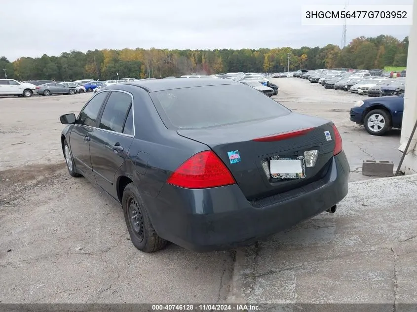 3HGCM56477G703952 2007 Honda Accord 2.4 Lx