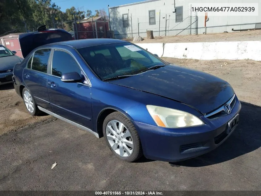 1HGCM66477A052939 2007 Honda Accord 3.0 Se