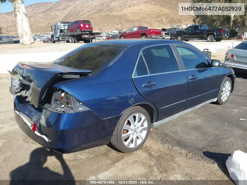 1HGCM66477A052939 2007 Honda Accord 3.0 Se