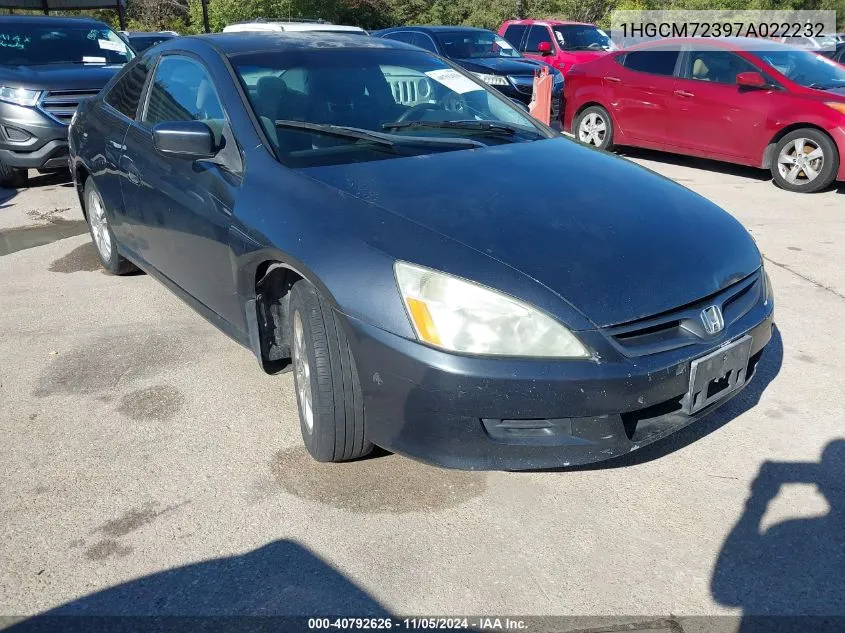 2007 Honda Accord 2.4 Lx VIN: 1HGCM72397A022232 Lot: 40792626