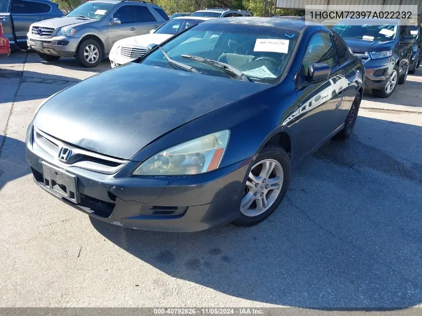 2007 Honda Accord 2.4 Lx VIN: 1HGCM72397A022232 Lot: 40792626