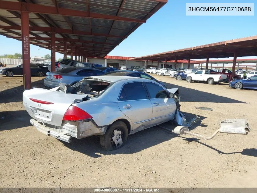 2007 Honda Accord 2.4 Lx VIN: 3HGCM56477G710688 Lot: 40806087