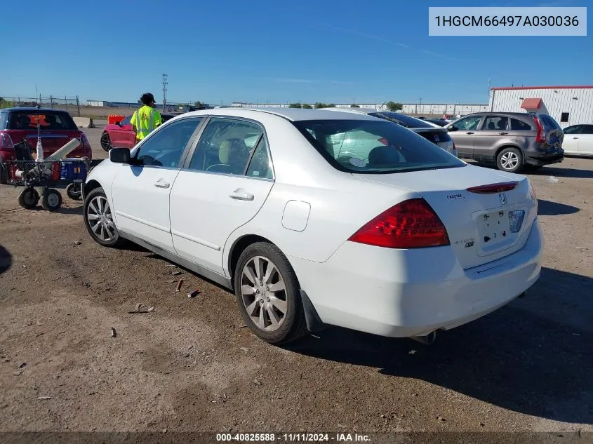 2007 Honda Accord 3.0 Se VIN: 1HGCM66497A030036 Lot: 40825588