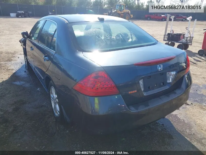 2007 Honda Accord 2.4 Ex VIN: 1HGCM56827A183015 Lot: 40827527