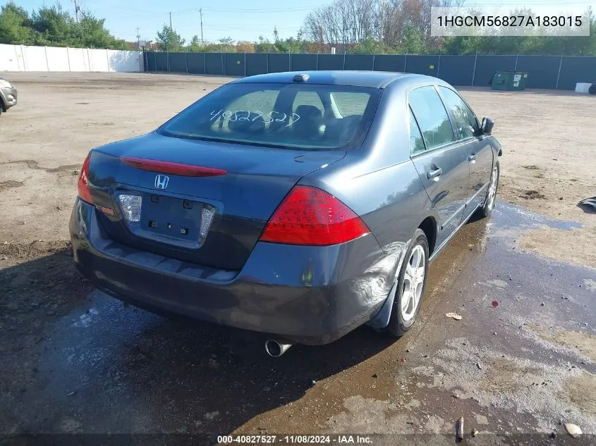 2007 Honda Accord 2.4 Ex VIN: 1HGCM56827A183015 Lot: 40827527