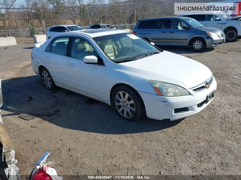 2007 Honda Accord Ex VIN: 1HGCM66507A018740 Lot: 40838947